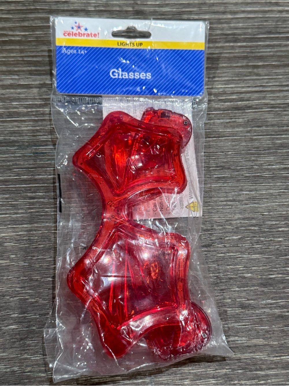 NWT Celebrate! Light-Up Star Glasses - Red